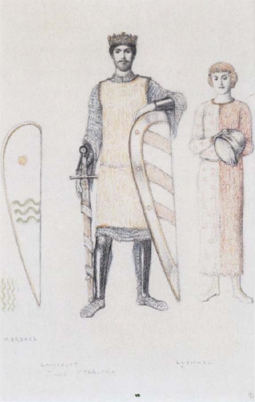 Fernand Khnopff Costume Drawing for Le Roi Arthus Mordred Lancelot and Lyonnel oil painting image